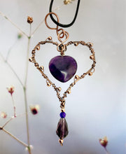 Amethyst Heart in Heart Shaped Frame