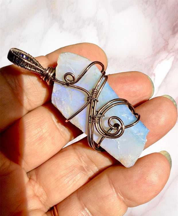 Boulder Opal Wire Wrapped Pendant