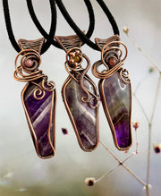 Amethyst Wire Wrapped Pendants