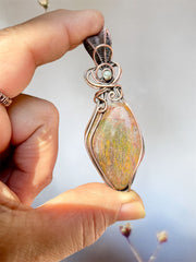 Moss Agate Pendant with Labradorite