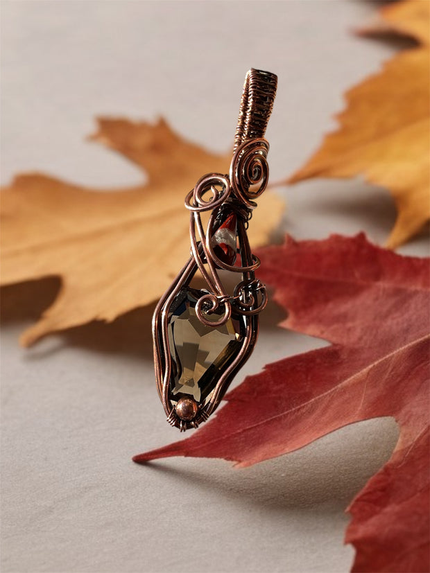 Smokey Quartz Faceted Coffin Pendant