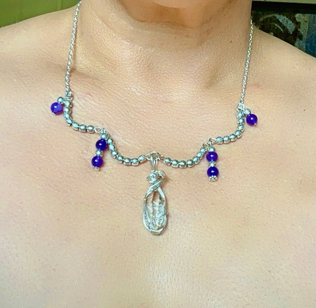 Herkimar Diamond and Amethyst Necklace