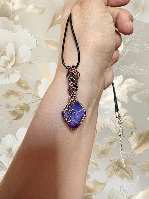 Charoite Wire Wrapped Pendant