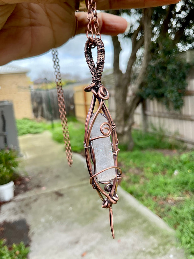 Clear Quartz Point Wire Wrapped Pendant