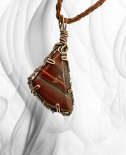 Red Tiger Eye Wire Wrapped Pendant