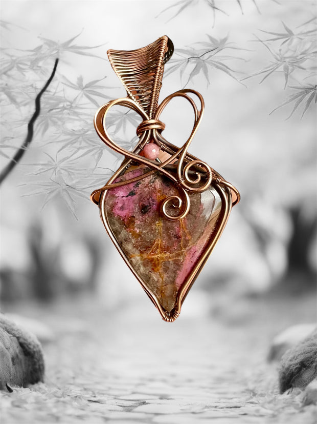 Cobalt Calcite Wire Wrapped Pendant