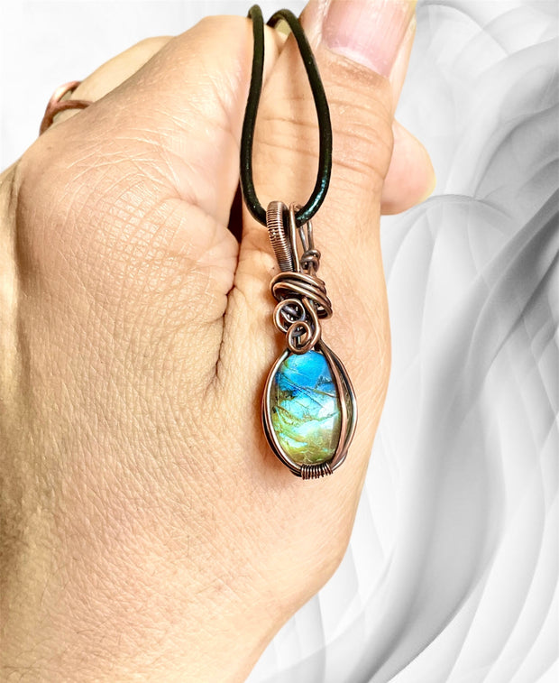 Labradorite Mini Wire Wrapped Pendant