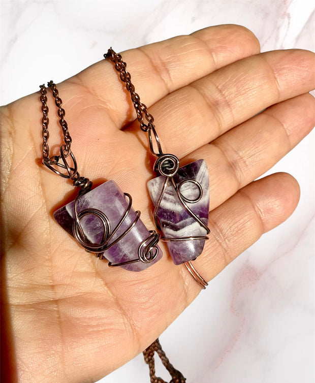 Amethyst Tumbled Polished Points Pendants