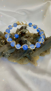 African Blue Topaz Wire Wrapped Bracelet