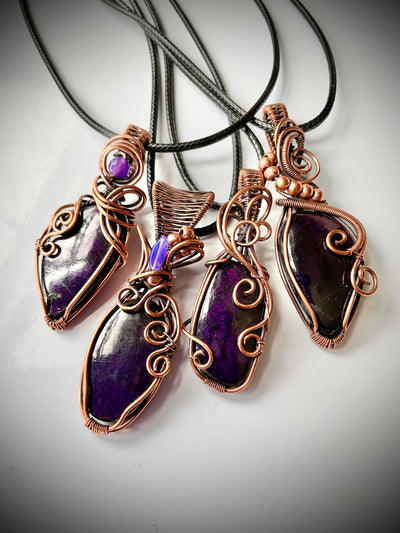 Purpurite Wire Wrapped Pendant