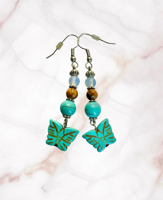 Howlite Butterfly Earrings