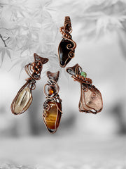 Tiger Eye With Amber Accent Pendant