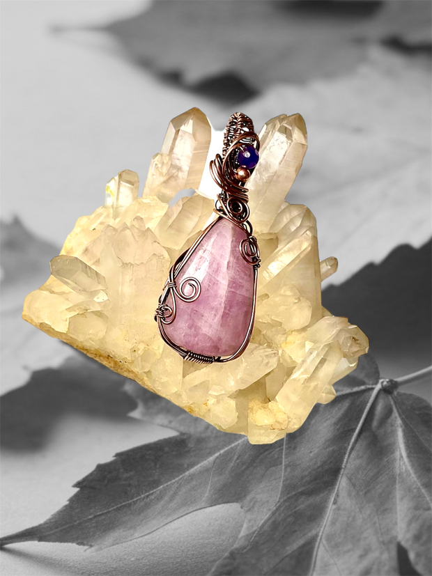 Kunzite Pendant With Amethyst Accent