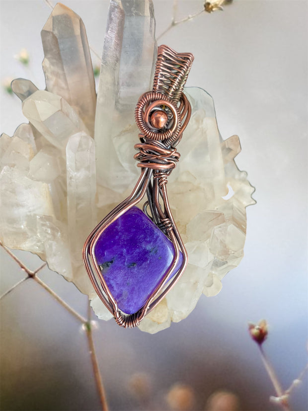 Charoite Wire Wrapped Pendant