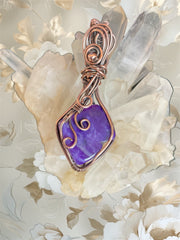 Charoite Wire Wrapped Pendant