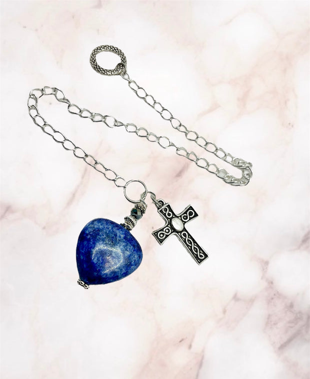 Lapis Lazuli With Tibetan Silver Cross Bookmark