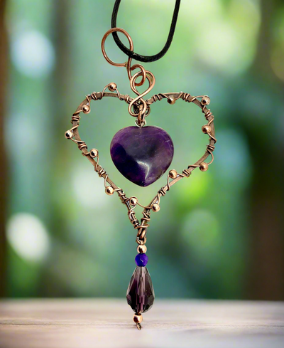 Amethyst Heart in Heart Shaped Frame