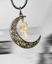 Crescent Moon Gemstone Pendants