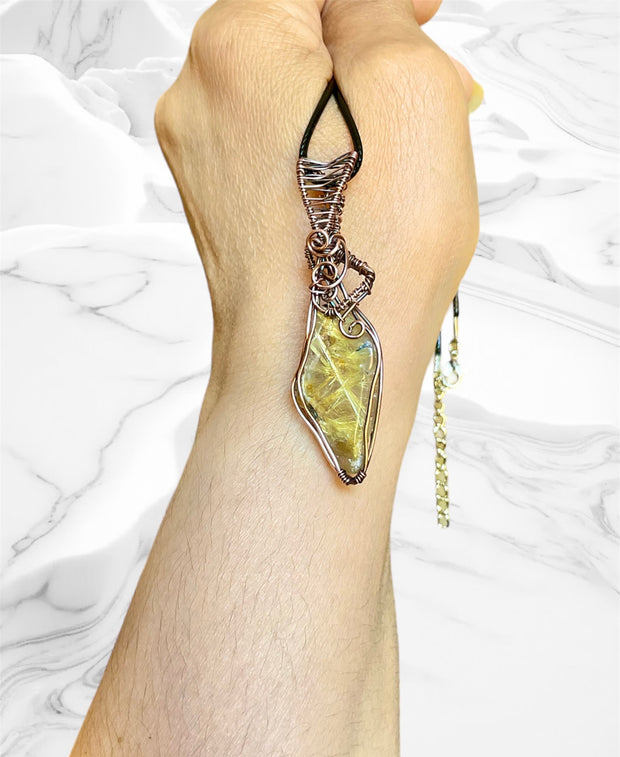 Rutilated Quartz Wire Wrapped Pendant