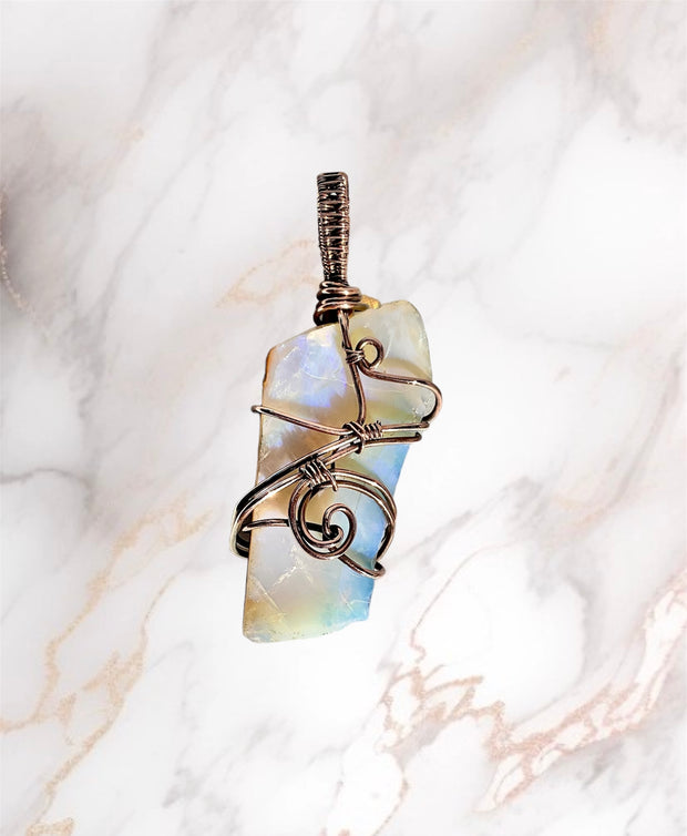 Boulder Opal Wire Wrapped Pendant