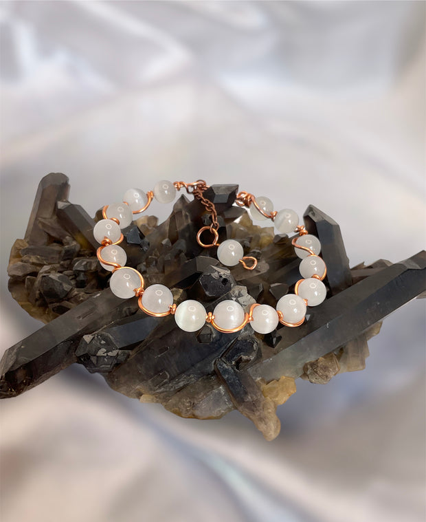 Selenite Wire Wrapped Bracelet