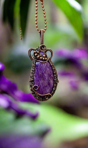 Charoite Wire Wrapped Pendant