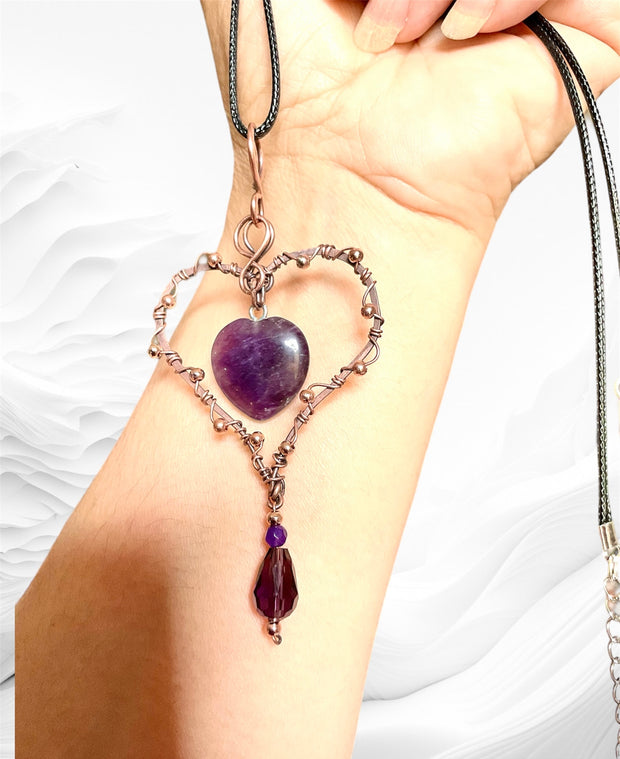 Amethyst Heart in Heart Shaped Frame