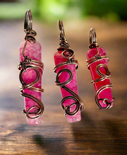 Pink Dragon Vein Wire Wrapped Points