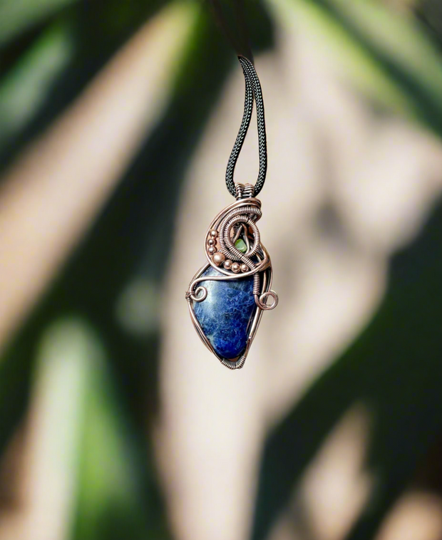 Sodalite With Peridot Accent Pendant