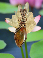 Moss Agate Pendant with Labradorite