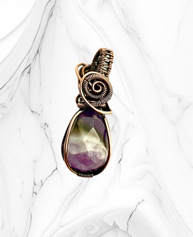 Rose Cut Amethyst Teardrop Pendant