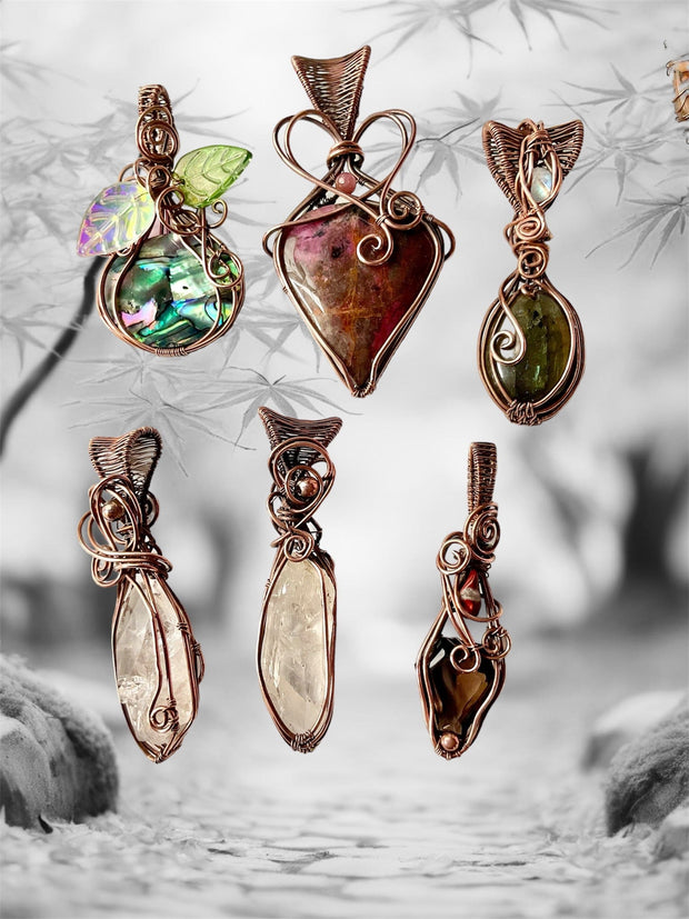 Danburite Wire Wrapped Pendants