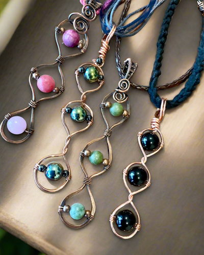 Gemstone Triple Stone Pendants