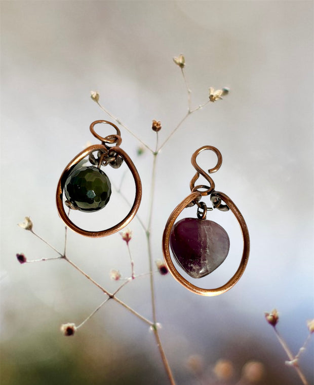 Amethyst, Obsidian and Sapphire Mini Fidget Pendants