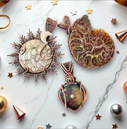 Coral Fossil Sun Pendant