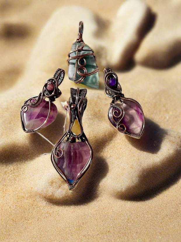 Rainbow Fluorite Pendants