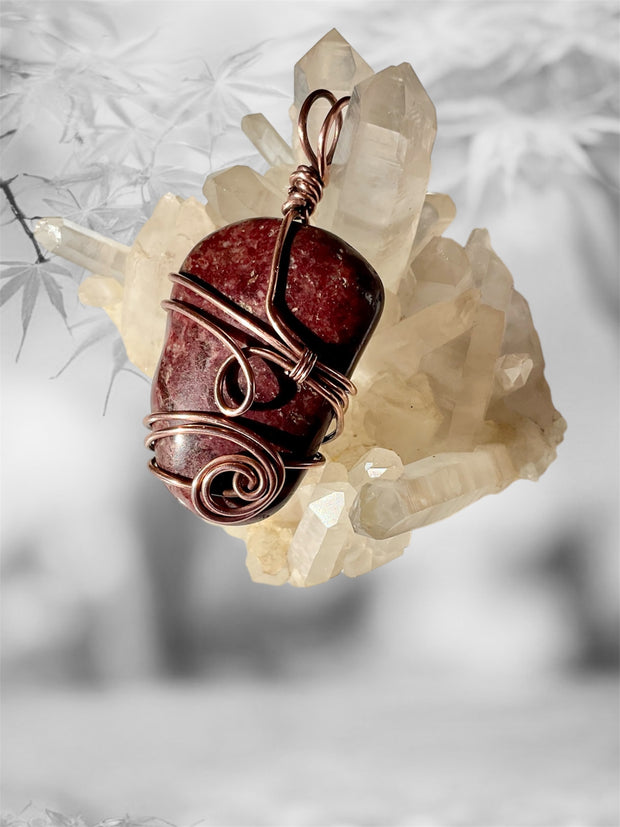 Lepidolite Wire Wrapped Pendant