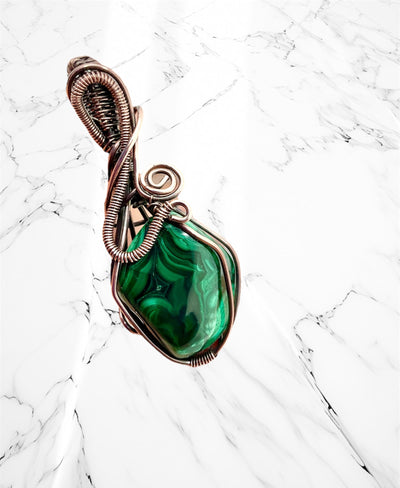 Malachite Wire Wrapped Pendant