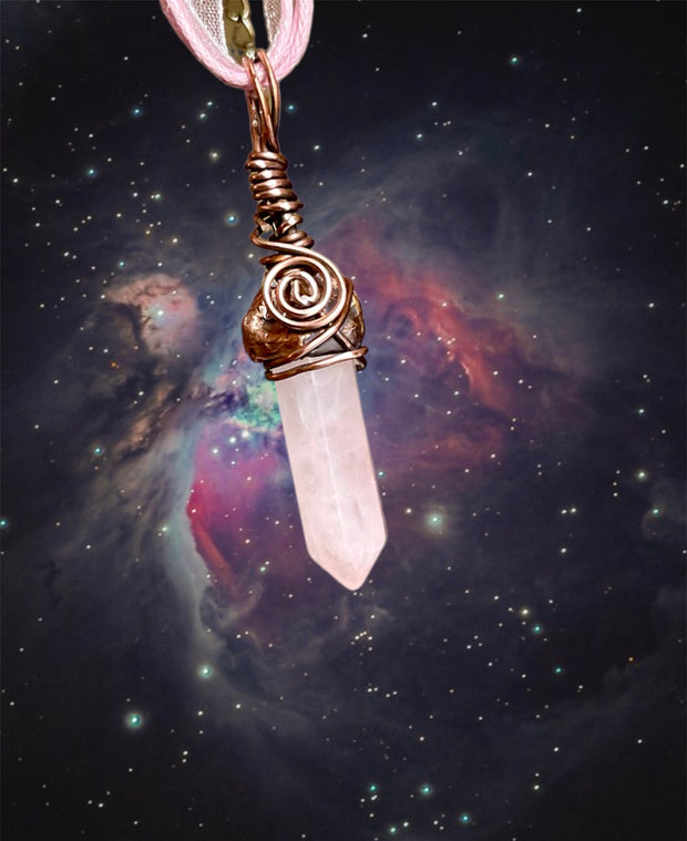 Rose Quartz Wire Wrapped Point