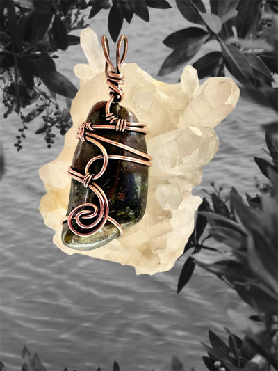 Dragon Blood Jasper Wire Wrapped Pendant