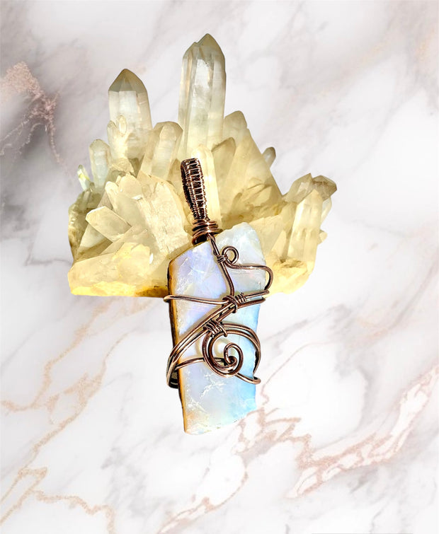 Boulder Opal Wire Wrapped Pendant