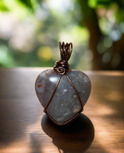 Wire Wrapped Gemstone Hearts