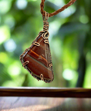 Red Tiger Eye Wire Wrapped Pendant