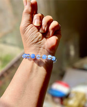 African Blue Topaz Wire Wrapped Bracelet