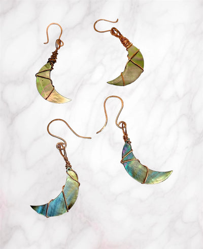 Mother of Pearl Moon Earrings