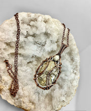 Coral Fossil Pendant With Fresh Water Pearl Accent