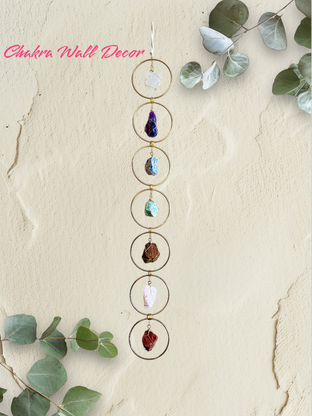 7 Chakra Raw Crystal Wall Hanging