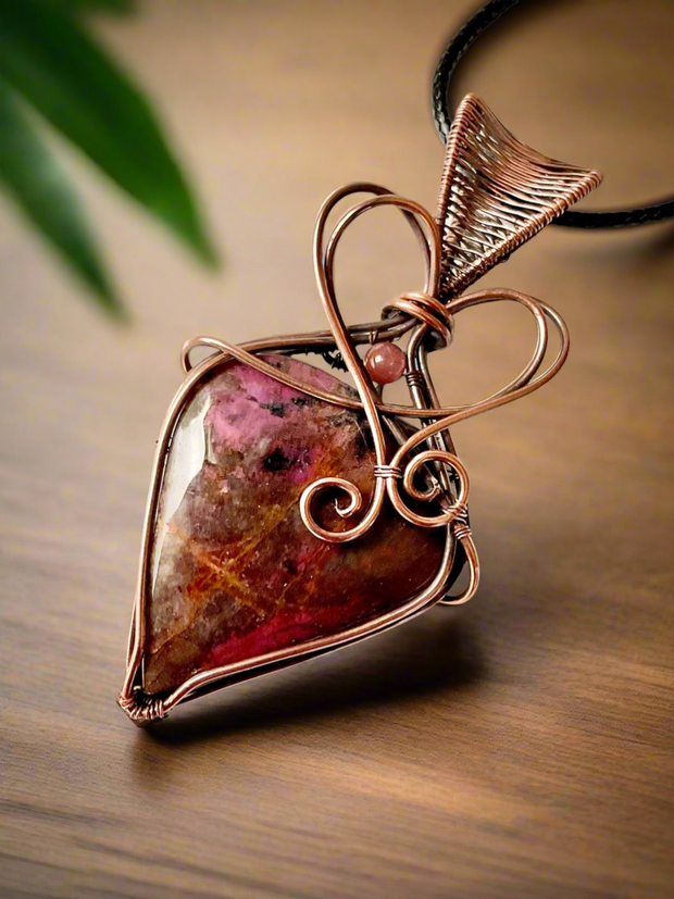 Cobalt Calcite Wire Wrapped Pendant