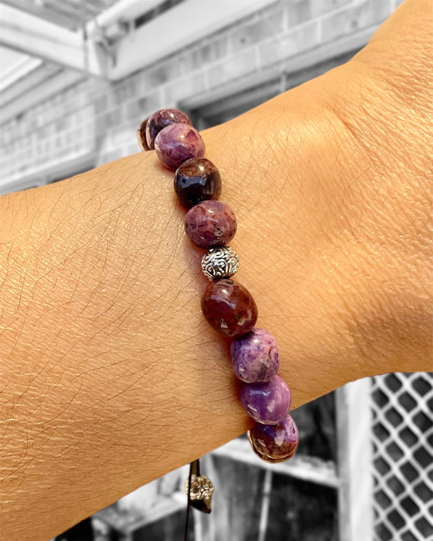 Purple Crazy Lace Agate Handmade Bracelet