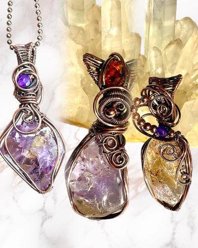 Ametrine Wire Wrapped Pendants